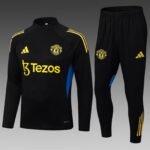 2025/2026 Manchester United Half-Pull Training Suit Black Football Shirt 1:1 Thai Quality Set