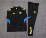 2025/2026 Manchester Long Zipped Jacket Black Football Shirt 1:1 Thai Quality Set - Image 7