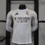 2025/2026 Long Sleeve Player Version Real Madrid Home Football Shirt1:1 Thai Quality
