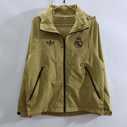 2025/2026 Real Madrid Windbreaker Yellow Soccer Jersey 1:1 Thai Quality