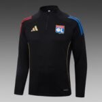 2025/2026 Lyon Half-Pull Training Suit Black Football Shirt Set - Image 3