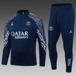 2025/2026 Psg Paris Saint-Germain Half-Pull Training Suit Royal Blue Football Shirt 1:1 Thai Quality Set
