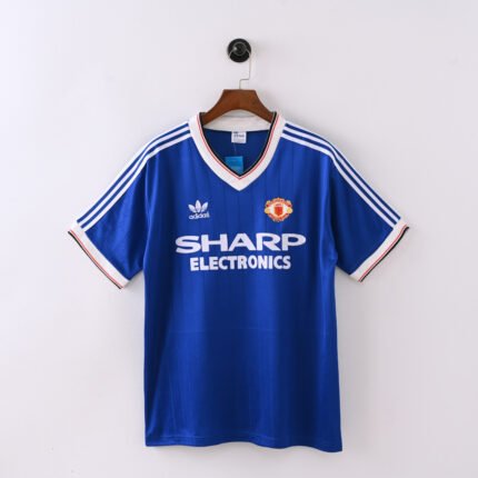 1982-1983 Retro Manchester United Away Blue Soccer Jersey AAA-888