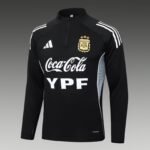 2025 Argentina Half-Pull Training Suit Black Football Shirt 1:1 Thai Quality Set - Image 3