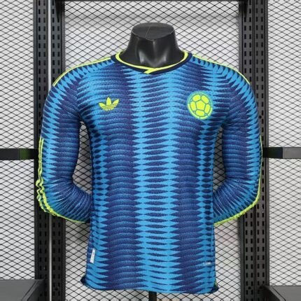 Player version 2026-27 Colombia Away Blue Long sleeves Soccer Jersey AAA