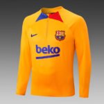 2022/2023 Barcelona Half-Pull Training Suit Yellow Jersey Set - Image 3
