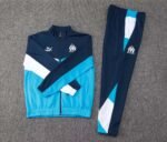 2024/2025 Olympique de Marseille Long Zip Jacket Sky blue and Royal Blue Football Jersey Set - Image 3