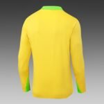 2025 Brazil Half-Pull Training Suit Yellow Football Shirt 1:1 Thai Quality Set - Image 4