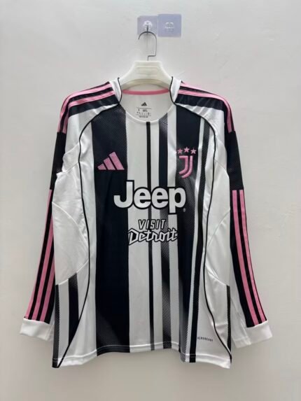 2025/2026 Long Sleeve Juventus Home Soccer Jersey 1:1 Thai Quality