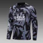 2022/2023 Psg Paris Saint-Germain Half-Pull Training Suit Black Gray Camouflage Set - Image 3