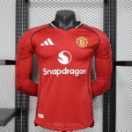 2025/2026 Player Version Long Sleeve Manchester United Home Football Shirt 1:1 Thai Quality