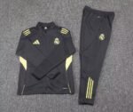 2025/2026 Real Madrid Long Zipped Jacket Dark Gray Football Shirt Set - Image 7
