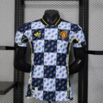2025/2026 Player Version Manchester United Special Edition Blue White Checkered Football Shirt 1:1 Thai Quality