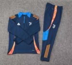 2024/2025 Juventus Half-Pull Training Suit Royal blue Football Shirt 1:1 Thai Quality Set - Image 3