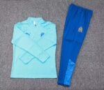 2023/2024 Olympique de Marseille Half-Pull Training Suit Light blue Football Jersey Set - Image 7