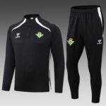 2025/2026 Real Betis Half-Pull Training Suit Black Football Shirt 1:1 Thai Quality Set