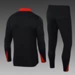 2024/2025 Psg Paris Saint-Germain Half-Pull Training Suit Black red Set - Image 2
