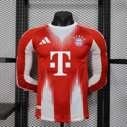 2025/2026 Player Version Long Sleeve Bayern Munich Home Football Shirt 1:1 Thai Quality