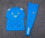 2025/2026 Real Madrid Half-Pull Training Suit Bright Blue Football Shirt Set - Image 7