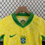 2024 Brazil Home Football Shirt 1:1 Thai Quality Kids Size - Image 3