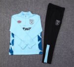 2023/2024 West Ham United Half-Pull Training Suit Light Blue Football Shirt 1:1 Thai Quality Set - Image 7
