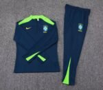 2025 Brazil Half-Pull Training Suit Royal Blue Football Shirt 1:1 Thai Quality Set - Image 7