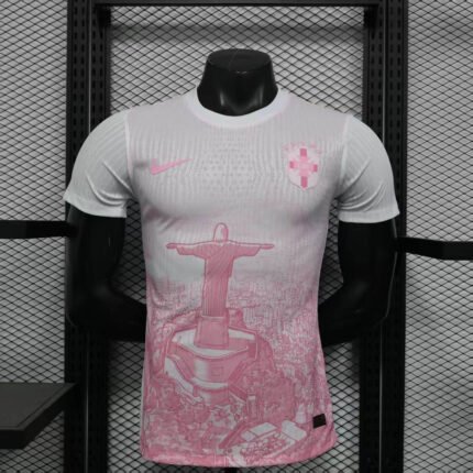 2025 Player Version Brazil Jesus Special Edition White-Pink Soccer Jersey
