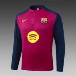 2025/2026 Barcelona Half-Pull Training Suit Brown Red Jersey Set - Image 3