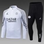 2025/2026 Psg Paris Saint-Germain Half-Pull Training Suit White Football Shirt 1:1 Thai Quality Set