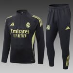 2025/2026 Real Madrid Half-Pull Training Suit Dark Gray Football Shirt 1:1 Thai Quality Set