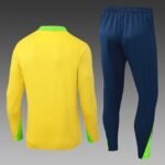 2025 Brazil Half-Pull Training Suit Yellow Football Shirt 1:1 Thai Quality Set - Image 2