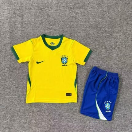 2026 Brazil Home Football Shirt 1:1 Thai Quality Kids Size