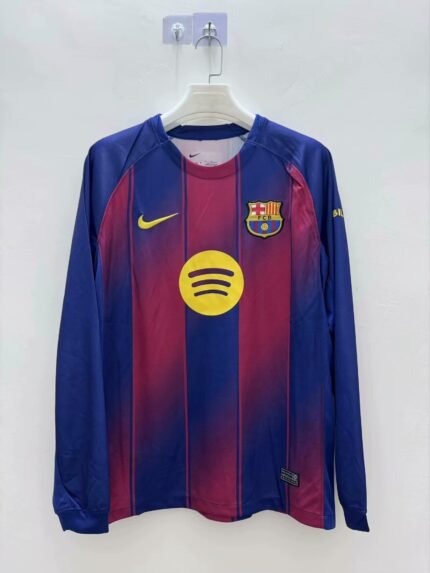 2025/2026 Long Sleeve Barcelona Home Football Shirt 1:1 Thai Quality