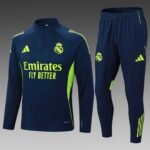 2025/2026 Real Madrid Half-Pull Training Suit Royal Blue Football Shirt 1:1 Thai Quality Set