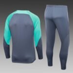 2023/2024 Barcelona Half-Pull Training Suit Green-Gray Jersey Set - Image 2