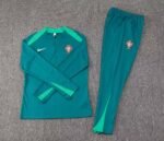 2024 Portugal Half-Pull Training Suit Blackish green Football Shirt Set - Image 3