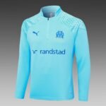 2023/2024 Olympique de Marseille Half-Pull Training Suit Light blue Football Jersey Set - Image 3