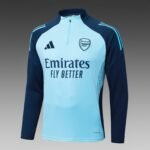 2025/2026 Arsenal Half-Pull Training Suit Light Blue Football Shirt 1:1 Thai Quality Set - Image 3