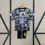 2024 Brazil Special Edition Jesus Black Gray Soccer Jersey Kids Size