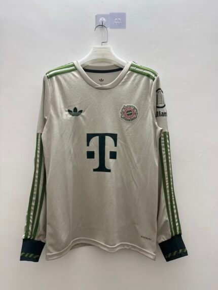 2025/2026 Long Sleeve Bayern Munich Oktoberfest Special Edition Light Grey Football Jersey 1:1 Thai Quality