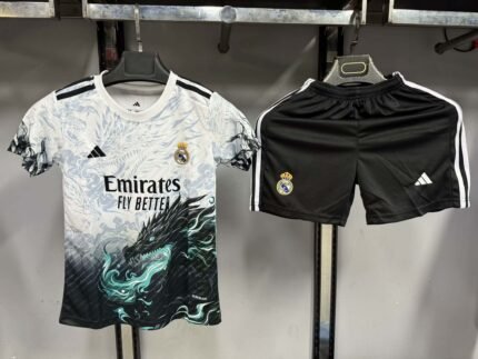 2025/2026 Real Madrid Special Edition Black And White Football Shirt 1:1 Thai Quality Kids Size