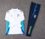 2024 Italy Half-Pull Training Suit White Soccer Shirt Set - Image 3