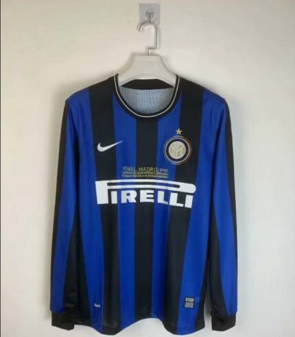 2009/2010 Retro Long Sleeve Internazionale Milan Home Football Jersey 1:1 Thai Quality