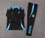 2024 Argentina Half-Pull Training Suit Black Football Shirt 1:1 Thai Quality Set - Image 3