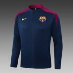 2025/2026 Barcelona Long Zipped Jacket Royal Blue Jersey Set - Image 3