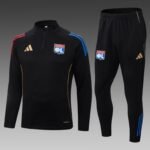 2025/2026 Lyon Half-Pull Training Suit Black Football Shirt Set
