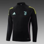 2025/2026 Juventus Half-Pull Training Suit Black Football Shirt 1:1 Thai Quality Set - Image 3