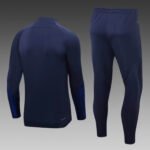 2022 France Half-Pull Training Suit Royal Blue Football Shirt Set - Image 2