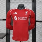 2025/2026 Player Version Long Sleeve Liverpool Home Football Shirt 1:1 Thai Quality