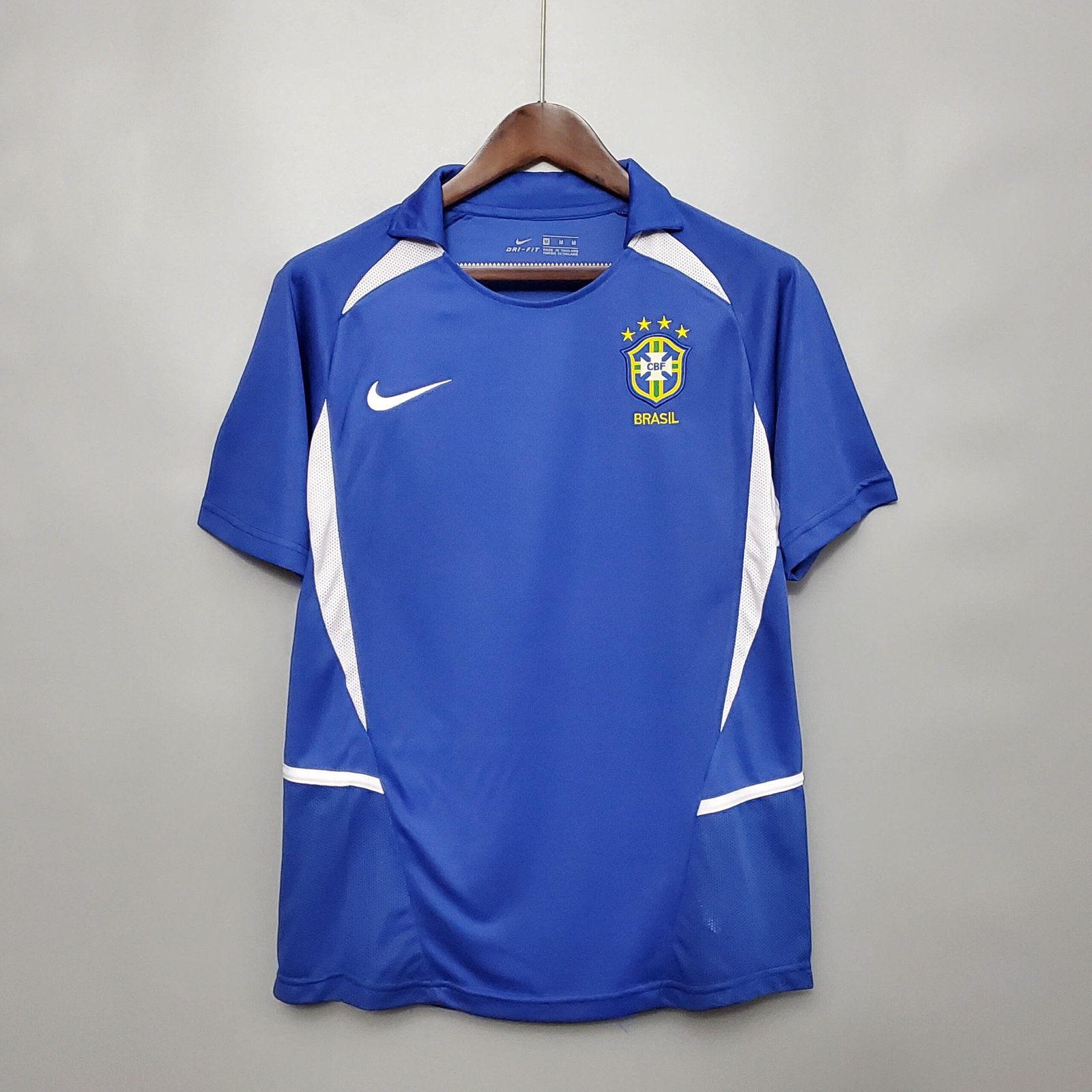 7a613044c3ef12e5a68e44bf6bee6e86-1 2002 Retro Brazil Away Soccer Jersey - Image 1